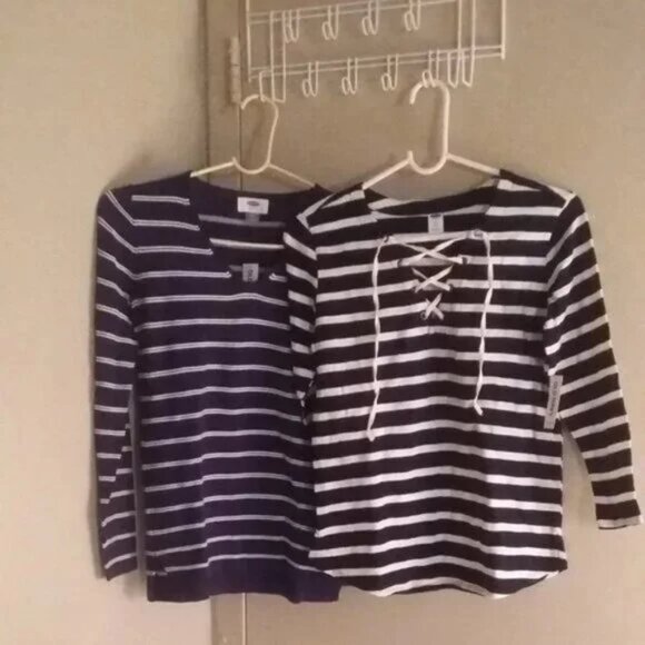 2 NWT Old Navy Striped Cotton Tops SZ XS